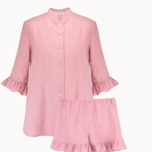 Sleeper Pink Ruffled Top and Shorts Set